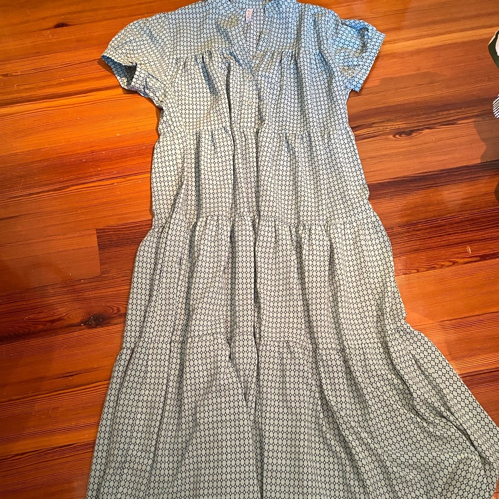 Mint green tiered maxi dress